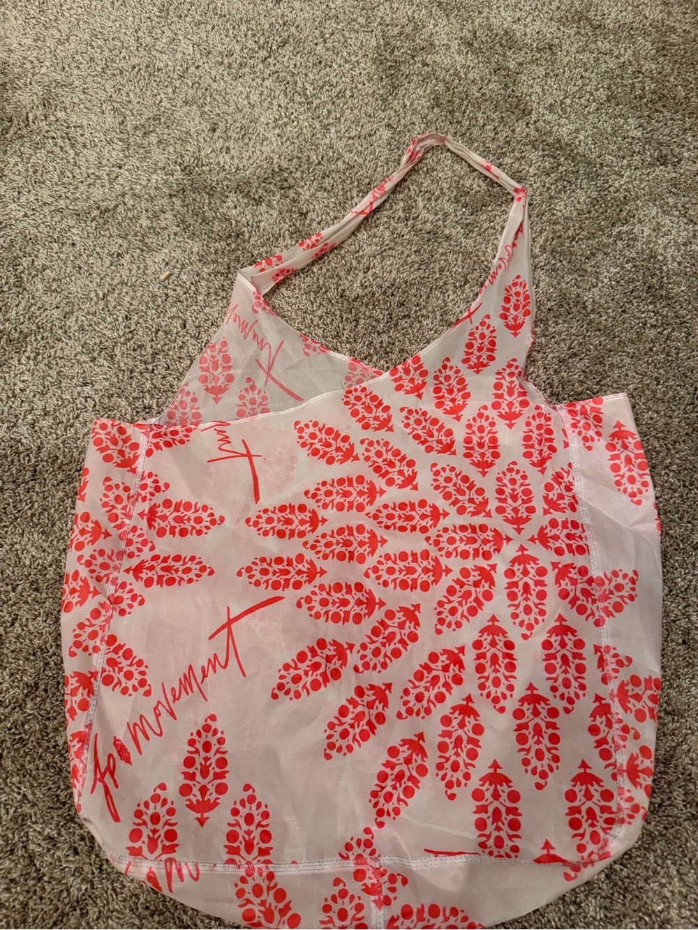 Free People Coral Print Reusable Tote Bag